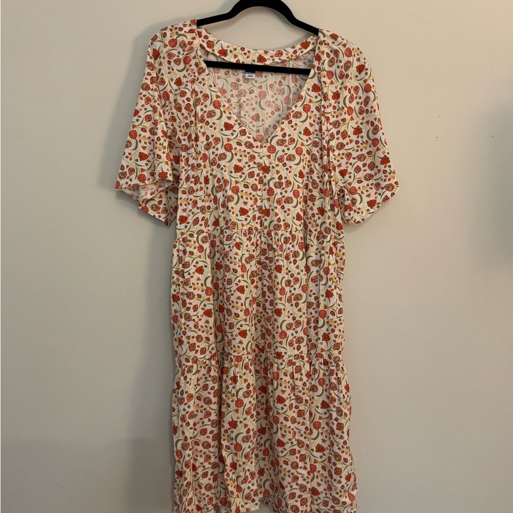 Old Navy orange and red mini Sundress